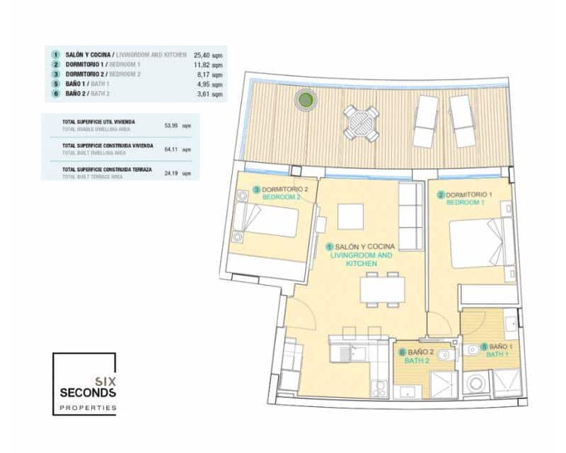 2 Zimmer Penthouse zu verkaufen in Aguilas mit Pool - 295.000 € (Ref: 7648731)