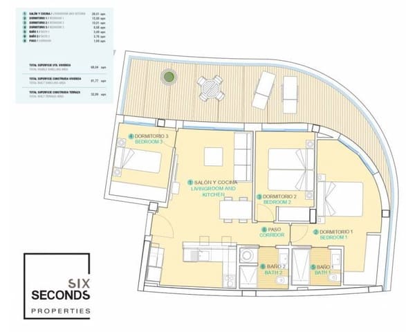 3 chambre Appartement à vendre à Los Collados - Los Geraneos, Aguilas avec piscine garage - 415 500 € (Ref: 7648732)