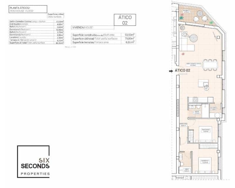 2 slaapkamer Penthouse te koop in Hondon de las Nieves met zwembad garage - € 220.000 (Ref: 7661552)
