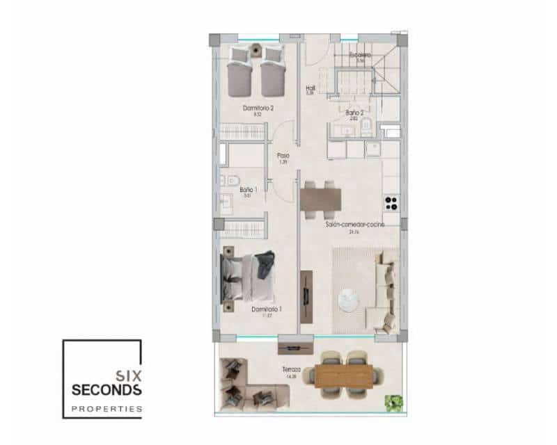 2 makuuhuone Kattohuoneisto myytävänä paikassa Santa Pola mukana uima-altaan - 420 000 € (Ref: 7979124)