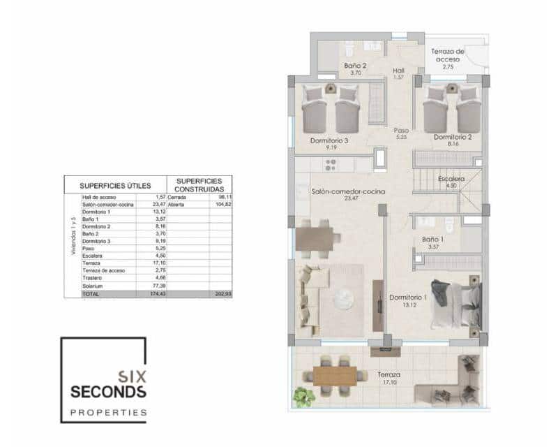 3 chambre Penthouse à vendre à Santa Pola avec piscine - 495 000 € (Ref: 7979125)