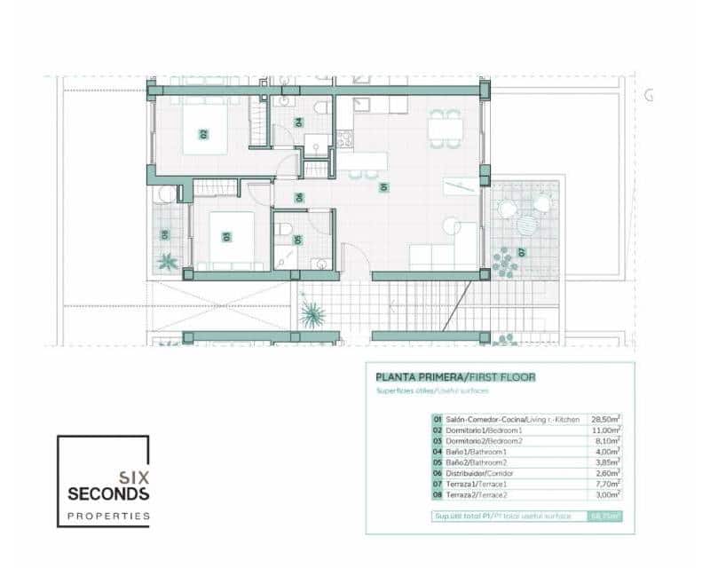 2 soveværelse Byhus til salg i Torrevieja med swimmingpool - € 319.900 (Ref: 8065465)