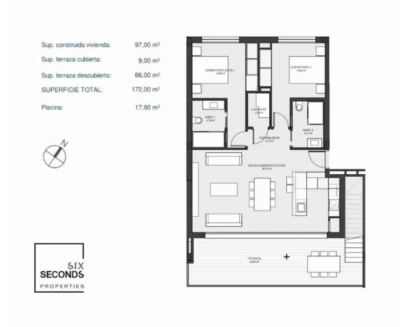 2 soveværelse Penthouse til salg i Las Colinas Golf med swimmingpool - € 925.000 (Ref: 8139590)