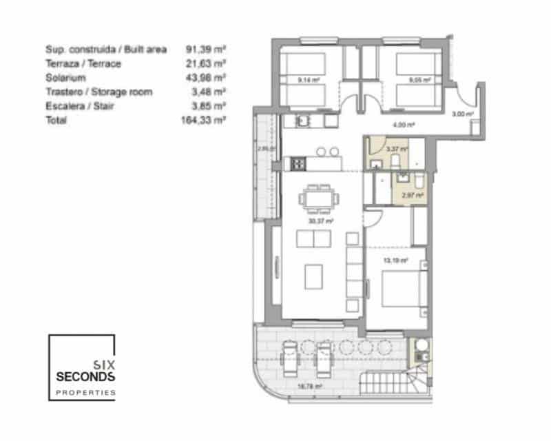 3 soveværelse Penthouse til salg i Pilar de la Horadada med swimmingpool - € 379.000 (Ref: 8155913)