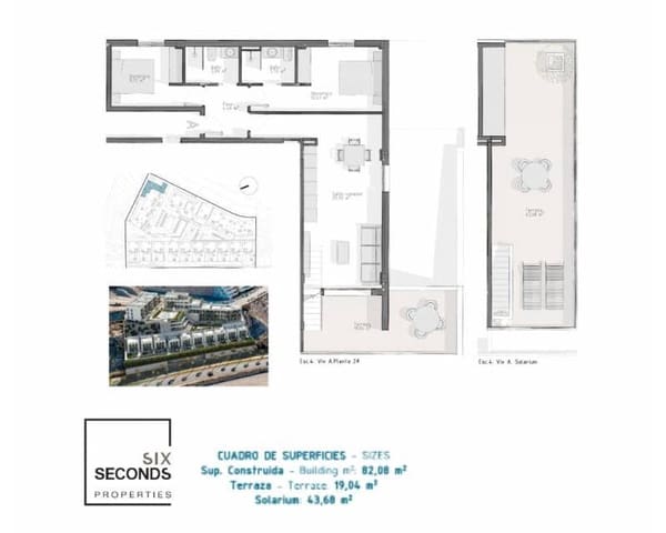 2 sypialnia Penthouse na sprzedaż w El Hornillo, Aguilas z basenem garażem - 297 000 € (Ref: 8230473)