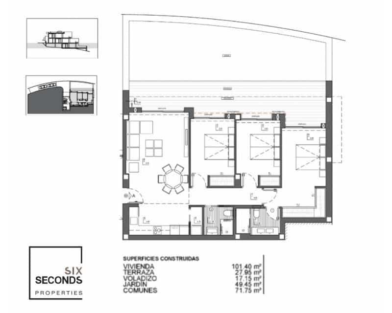 3 chambre Appartement à vendre à Cumbre del Sol avec piscine - 599 000 € (Ref: 8244482)