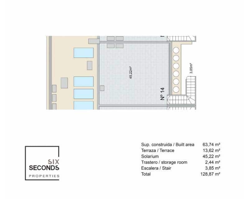 2 slaapkamer Penthouse te koop in Pilar de la Horadada met zwembad - € 299.000 (Ref: 8301228)