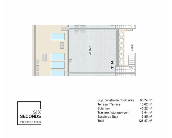 2 soveværelse Penthouse til salg i Pilar de la Horadada ciudad, Pilar de la Horadada med swimmingpool - € 299.000 (Ref: 8301228)