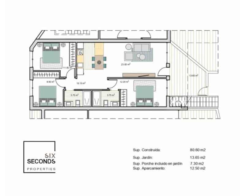 2 soveværelse Byhus til salg i Roldan med swimmingpool - € 223.000 (Ref: 8332887)