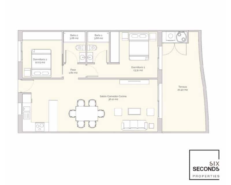 2 sypialnia Apartament na sprzedaż w Finestrat z basenem garażem - 319 900 € (Ref: 8395815)