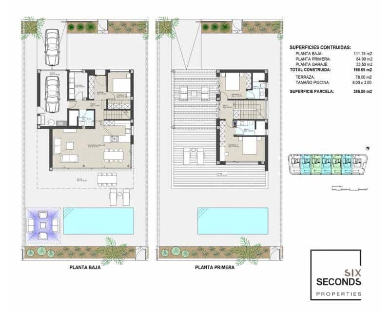 3 soverom Kjedet enebolig til salgs i Roldan med svømmebasseng garasje - € 995 000 (Ref: 8431319)
