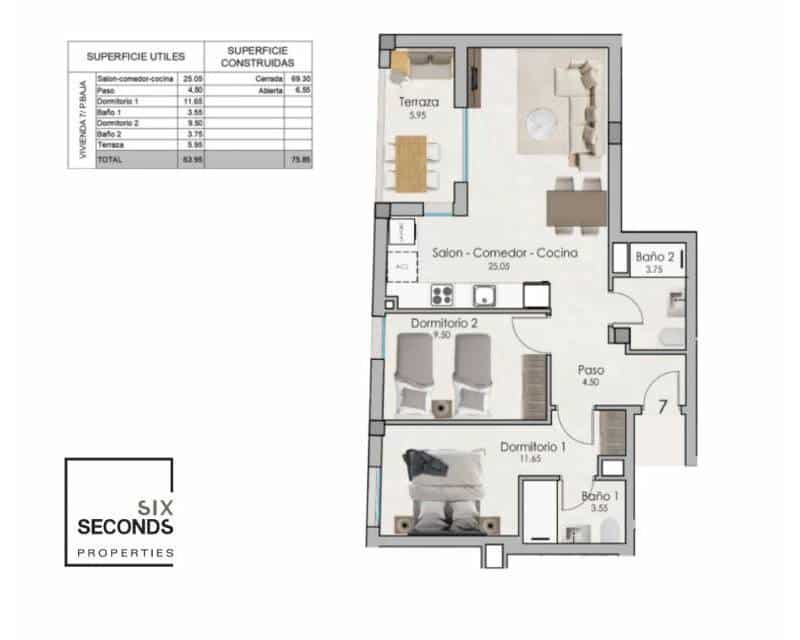 2 soveværelse Lejlighed til salg i Santa Pola med swimmingpool - € 230.000 (Ref: 8432966)