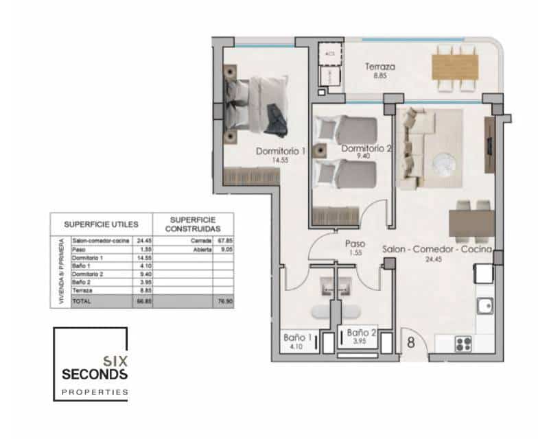 2 slaapkamer Appartement te koop in Santa Pola met zwembad garage - € 240.000 (Ref: 8433180)