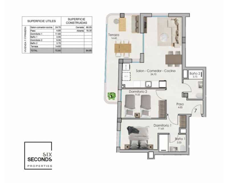 2 bedroom Apartment for sale in Santa Pola with pool garage - € 250,000 (Ref: 8433180)