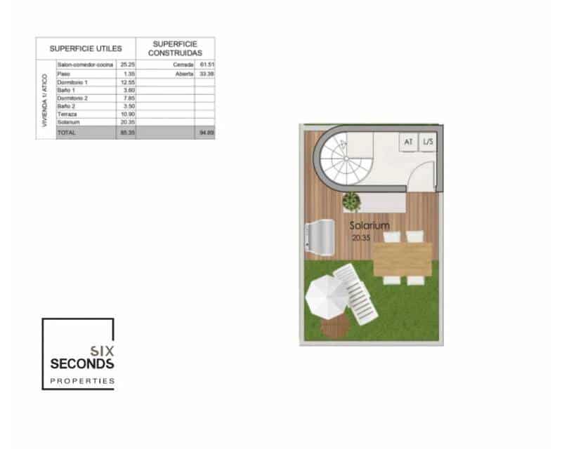 2 soveværelse Penthouse til salg i Santa Pola med swimmingpool - € 298.000 (Ref: 8433182)