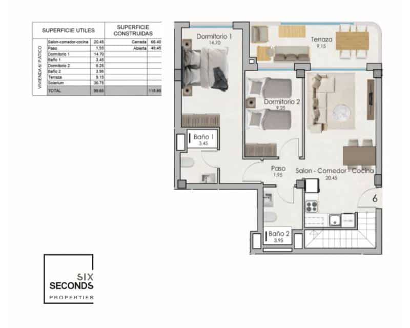 2 quarto Penthouse para venda em Santa Pola com piscina - 305 000 € (Ref: 8433182)