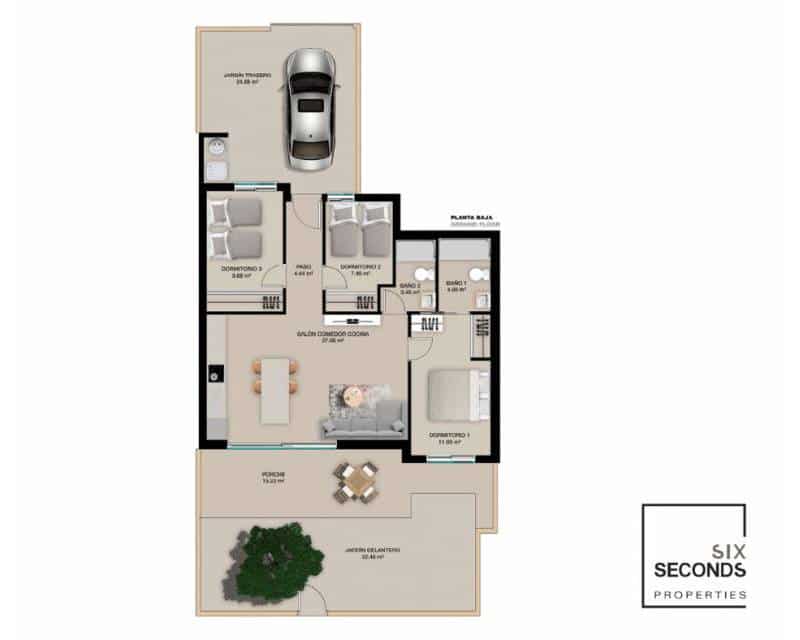 3 makuuhuone Omakotitalo myytävänä paikassa Torre de la Horadada mukana uima-altaan 
autotalli - 365 000 € (Ref: 8437961)