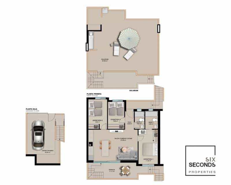 3 makuuhuone Omakotitalo myytävänä paikassa Torre de la Horadada mukana uima-altaan 
autotalli - 385 000 € (Ref: 8438102)