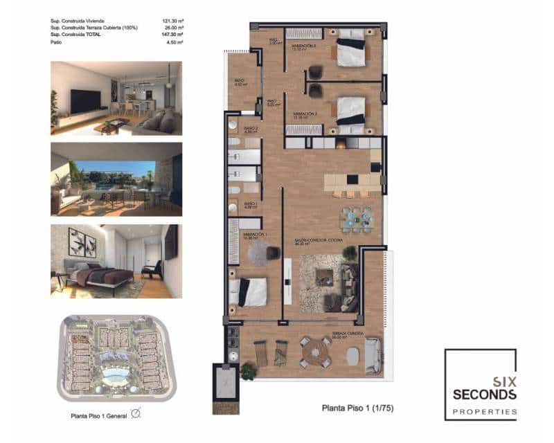 3 soveværelse Lejlighed til salg i Monforte del Cid med swimmingpool garage - € 340.000 (Ref: 8439725)