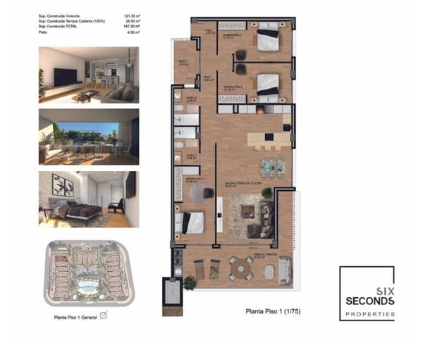 3 soveværelse Lejlighed til salg i Monforte del Cid med swimmingpool garage - € 340.000 (Ref: 8439725)