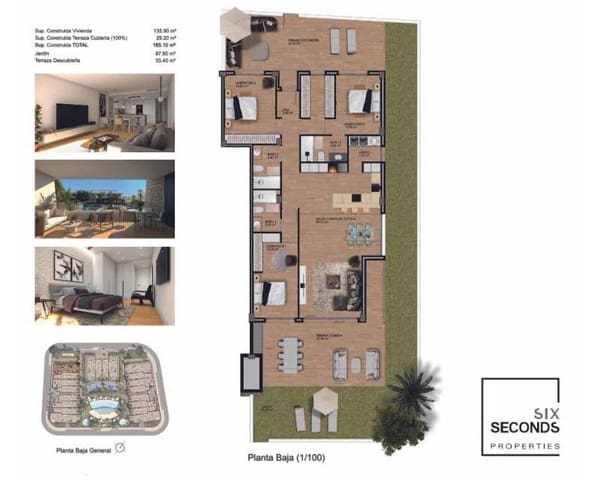 3 bedroom Apartment for sale in Monforte del Cid with pool garage - € 435,000 (Ref: 8439726)