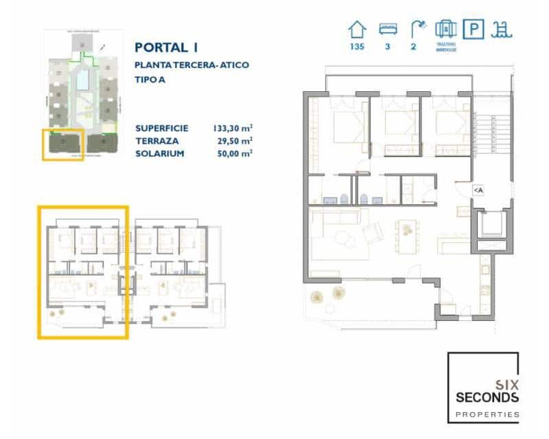 3 makuuhuone Kattohuoneisto myytävänä paikassa San Pedro del Pinatar mukana uima-altaan 
autotalli - 334 900 € (Ref: 8448968)