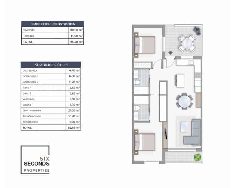 2 soverom Leilighet til salgs i Torrevieja med svømmebasseng garasje - € 315 000 (Ref: 8479603)