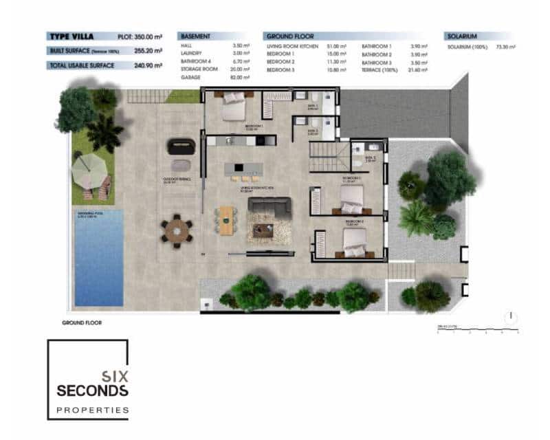 4 makuuhuone Huvila myytävänä paikassa Los Alcazares mukana uima-altaan 
autotalli - 685 000 € (Ref: 8484108)