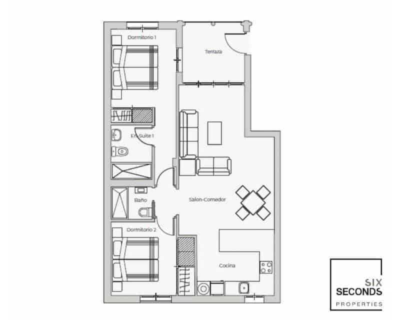 2 soveværelse Lejlighed til salg i Las Cunas med swimmingpool garage - € 195.000 (Ref: 8504777)