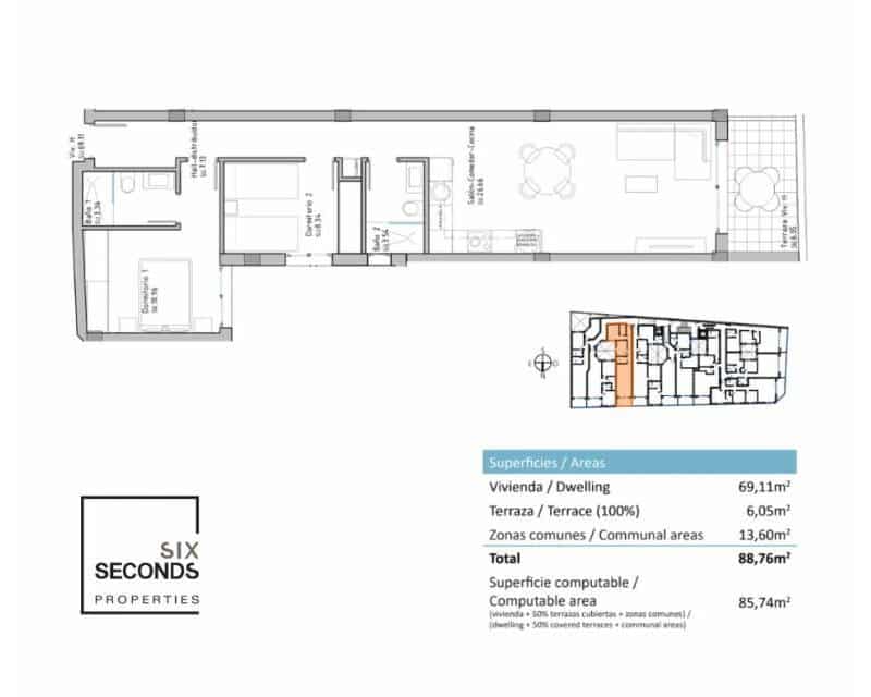 2 chambre Appartement à vendre à Guardamar del Segura avec piscine - 319 500 € (Ref: 8517316)