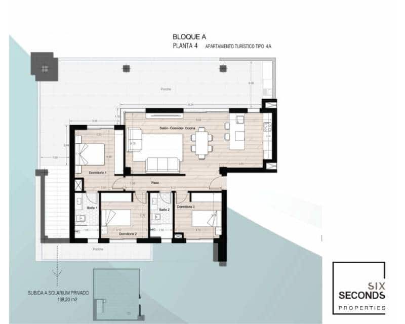 3 soveværelse Penthouse til salg i Los Narejos med swimmingpool garage - € 419.900 (Ref: 8553585)
