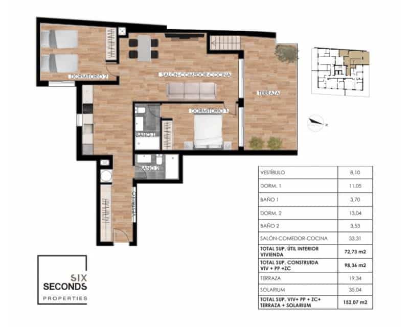 2 sypialnia Penthouse na sprzedaż w Torrevieja z basenem - 349 000 € (Ref: 8582948)