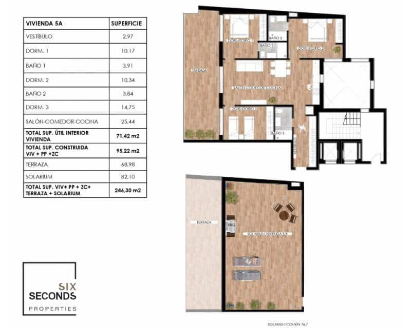 3 slaapkamer Penthouse te koop in Torrevieja met zwembad - € 419.900 (Ref: 8582949)