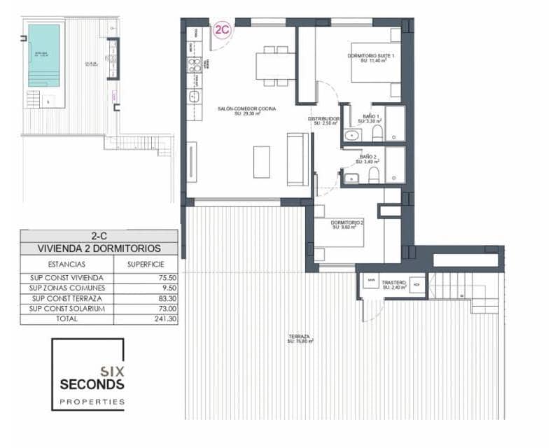 2 slaapkamer Penthouse te koop in Benijofar met zwembad garage - € 441.000 (Ref: 8585801)