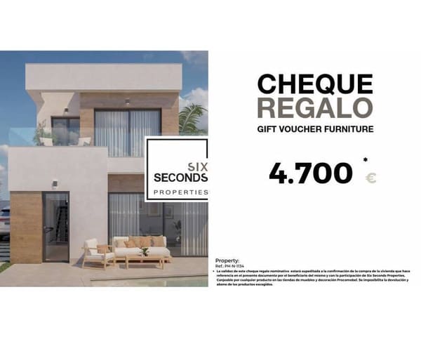 2 chambre Villa/Maison à vendre à Pinar de Campoverde, Pilar de la Horadada avec piscine garage - 490 000 € (Ref: 8598118)