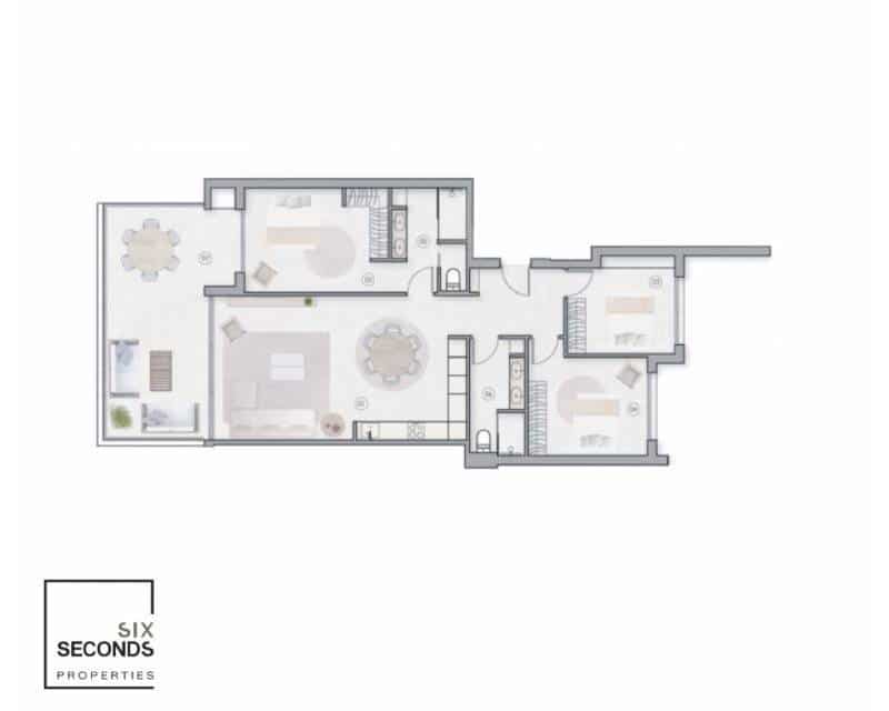 3 makuuhuone Huoneisto myytävänä paikassa Las Colinas Golf mukana uima-altaan 
autotalli - 475 000 € (Ref: 8628139)