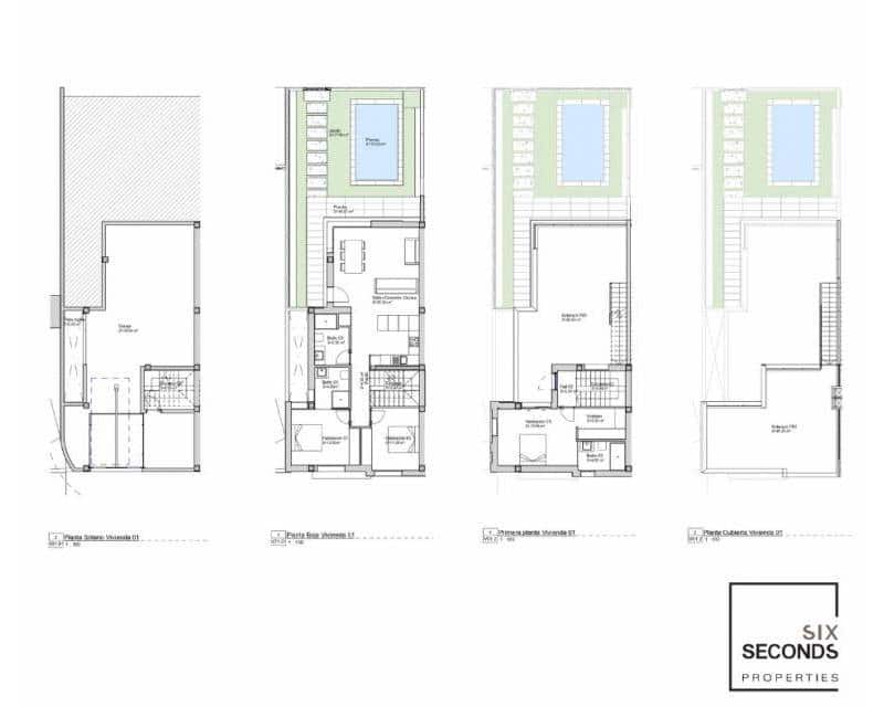 3 soverom Kjedet enebolig til salgs i Los Alcazares med svømmebasseng garasje - € 442 000 (Ref: 8633628)