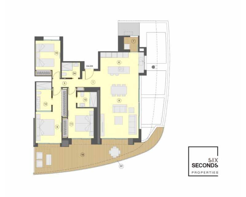 3 Zimmer Apartment zu verkaufen in Benidorm mit Pool Garage - 1.315.000 € (Ref: 8666738)