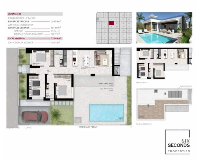 3 bedroom Villa for sale in Ciudad Quesada with pool garage - € 496,000 (Ref: 8700085)