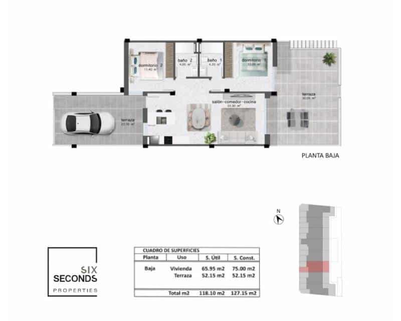 2 bedroom Townhouse for sale in Pilar de la Horadada with pool - € 264,900 (Ref: 8708584)