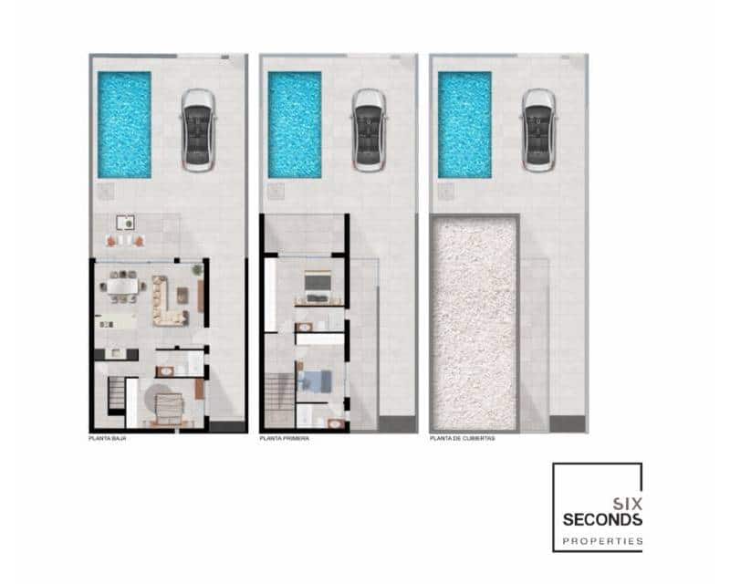3 soveværelse Semi-Rækkehus til salg i San Pedro del Pinatar med swimmingpool - € 397.000 (Ref: 8715081)