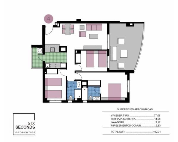 3 soveværelse Lejlighed til salg i Mil Palmeras, Orihuela med swimmingpool garage - € 339.000 (Ref: 8783058)