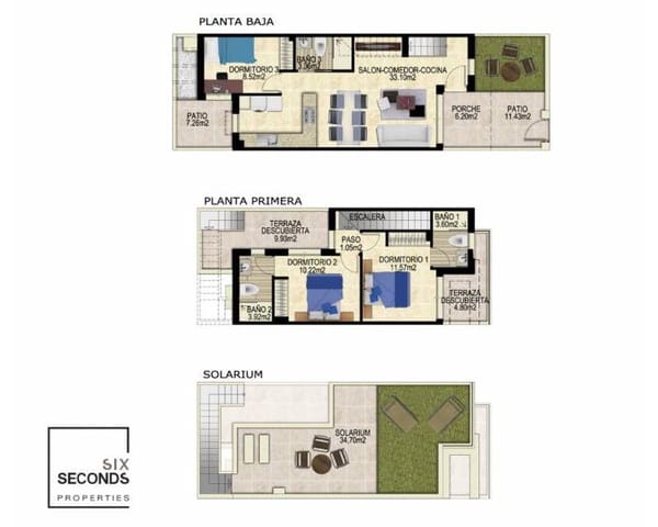 3 chambre Villa/Maison Mitoyenne à vendre à Orihuela Costa, Orihuela avec piscine garage - 299 000 € (Ref: 8790177)