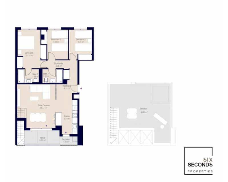3 sovrum Takvåning till salu i Alicante stad med pool garage - 391 000 € (Ref: 8823572)
