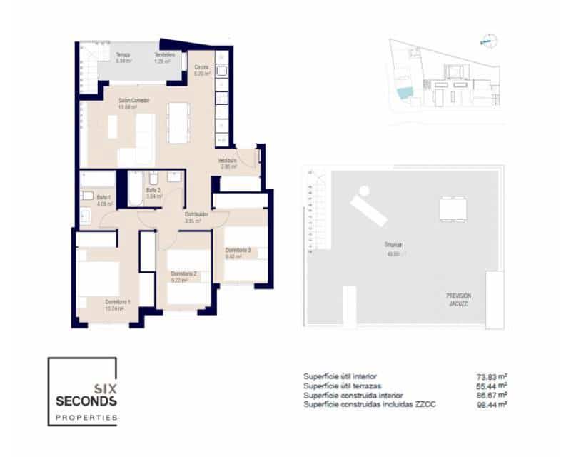 3 sovrum Takvåning till salu i Alicante stad med pool garage - 405 500 € (Ref: 8823574)