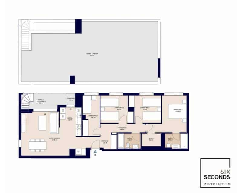 4 slaapkamer Penthouse te koop in Alicante stad met zwembad garage - € 460.500 (Ref: 8825878)