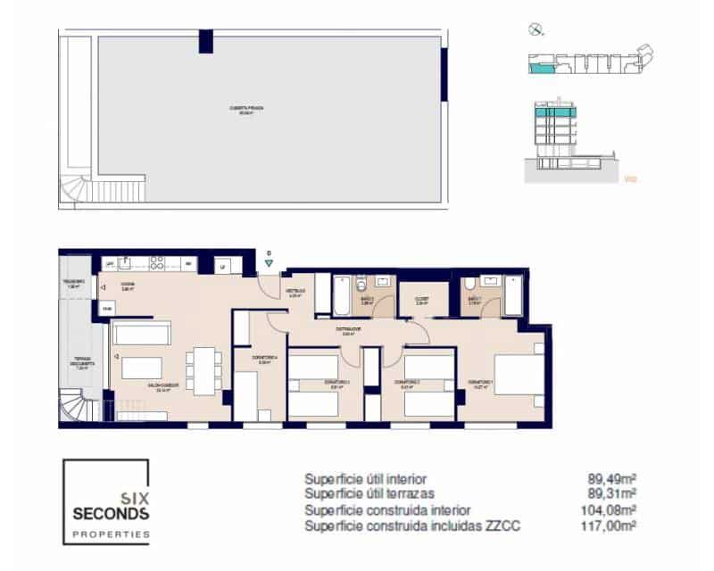 4 bedroom Penthouse for sale in Alicante / Alacant city with pool garage - € 456,500 (Ref: 8825878)