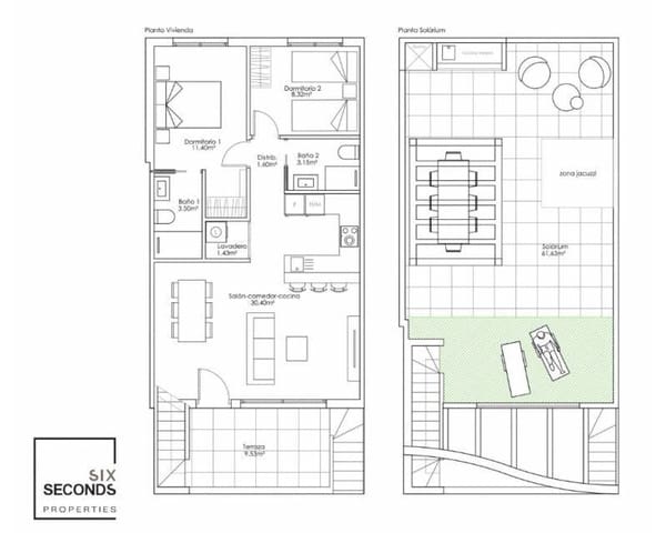 2 slaapkamer Penthouse te koop in Pilar de la Horadada ciudad, Pilar de la Horadada met zwembad garage - € 275.000 (Ref: 8850327)