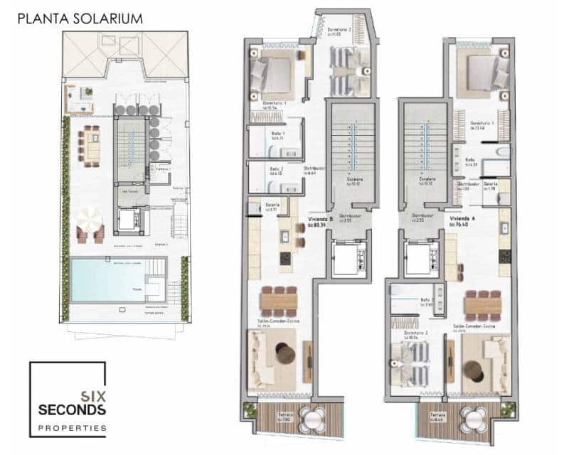 2 soveværelse Lejlighed til salg i Guardamar del Segura med swimmingpool - € 315.000 (Ref: 8881064)