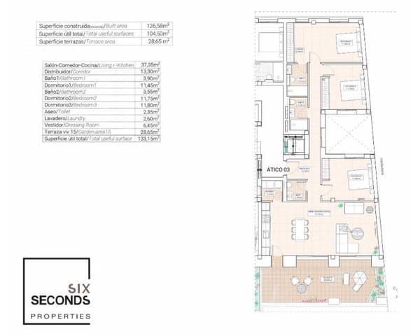 3 soveværelse Penthouse til salg i Hondón de las Nieves med swimmingpool garage - € 305.000 (Ref: 8894140)
